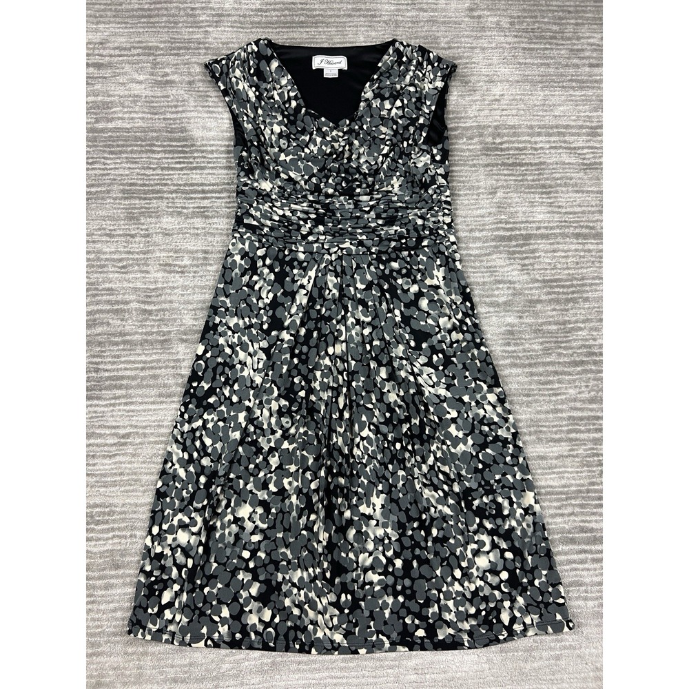 J Howard Dress Womens 8 Gray Patterned Sleeveless Midi Lined‎ Chic Casual